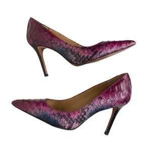 FINAL SALE Coach New York Embossed Leather Snake Print Teddie Heels Size 6B